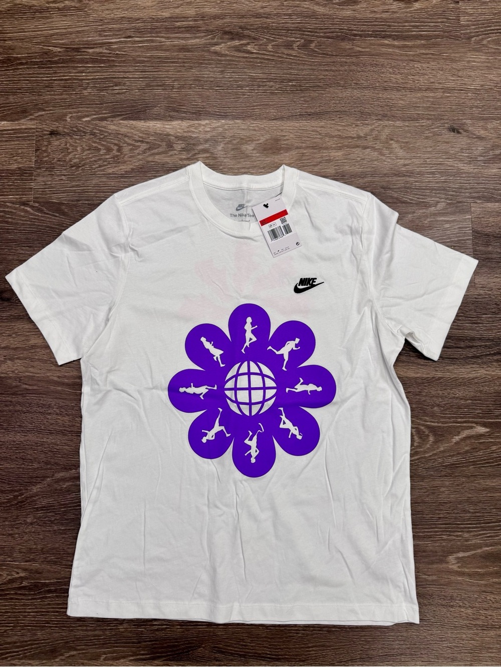 Nike Have A Beautiful Run Graphic Tee White Purple Floral Men’s Large NWT